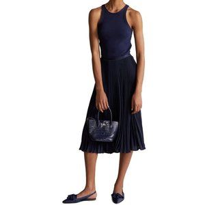 Polo Ralph Lauren Pleated Midi Skirt Black 6